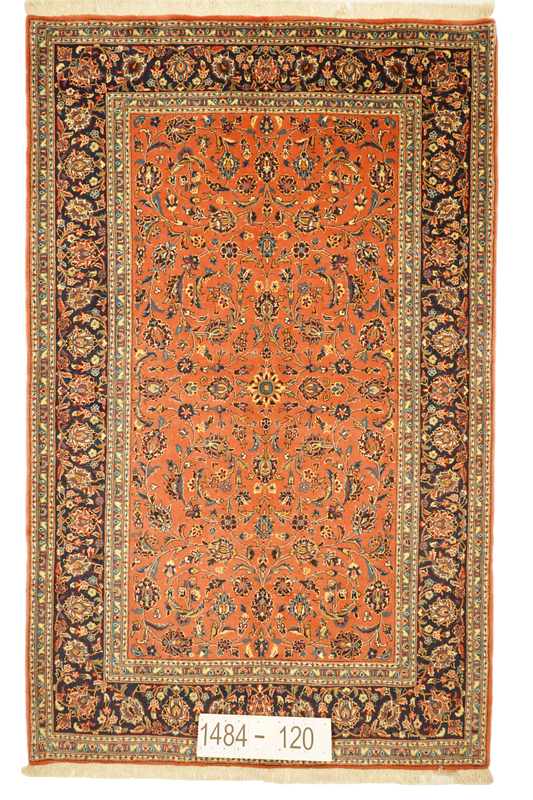 Hand knotted Oriental carpet "Kashan" 253 x 157 cm - Farhadian.com