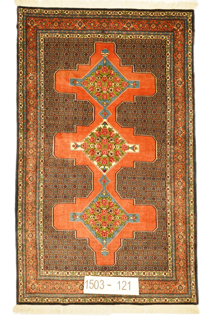 Hand knotted Oriental carpet "Sanandaj" 247 x 150 cm - Farhadian.com