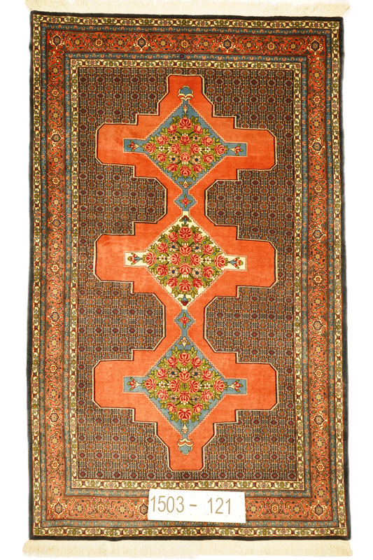Hand knotted Oriental carpet "Sanandaj" 247 x 150 cm - Farhadian.com