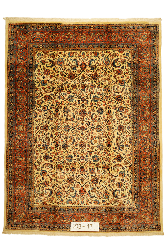 Hand knotted Oriental carpet "Mashad" 336 x 250 cm - Farhadian.com