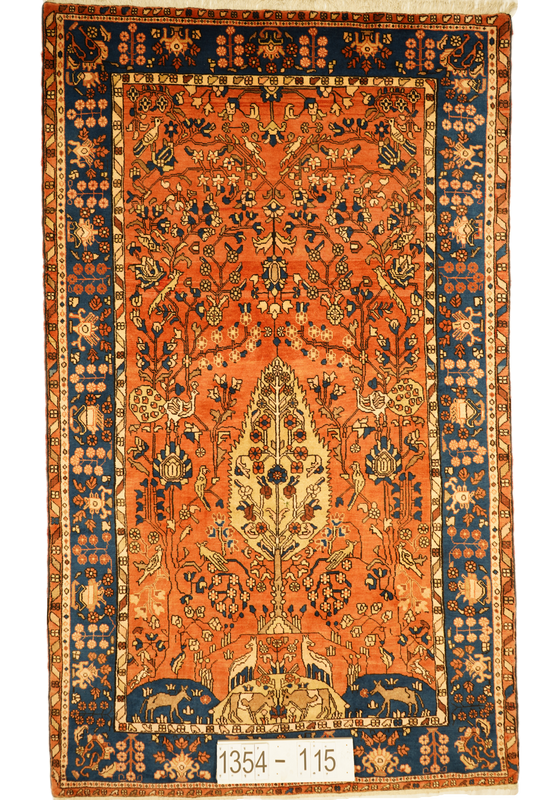 Hand knotted Oriental carpet "Nahavand" 253 x 150 cm - Farhadian.com