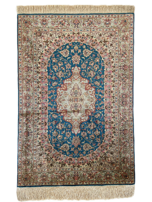 Seidenteppich aus Ghom 87 x 58cm - Farhadian.com