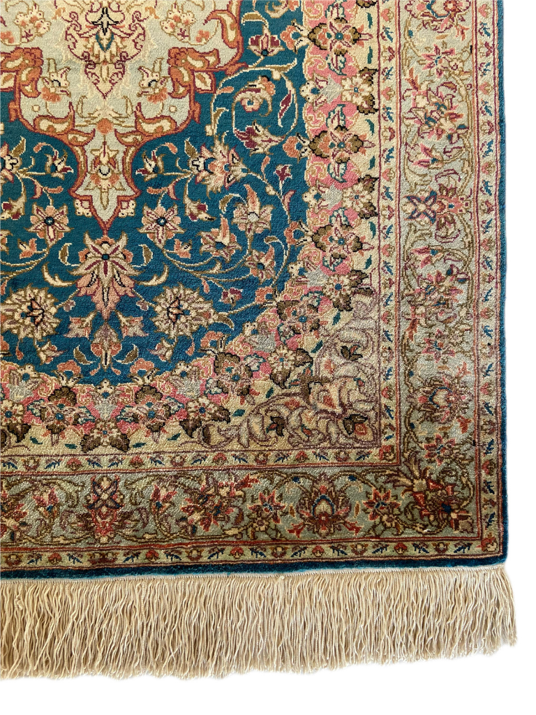 Seidenteppich aus Ghom 87 x 58cm - Farhadian.com