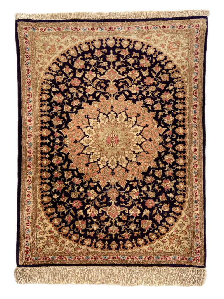 Seidenteppich aus Ghom 74 x 56cm - Farhadian.com