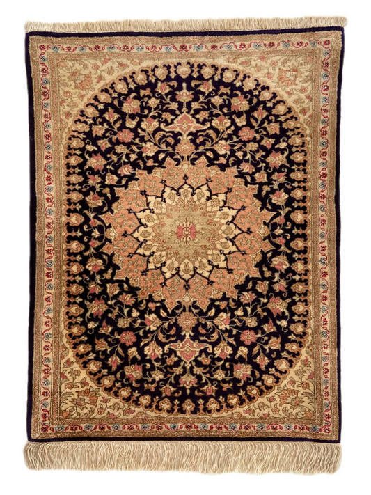 Seidenteppich aus Ghom 74 x 56cm - Farhadian.com