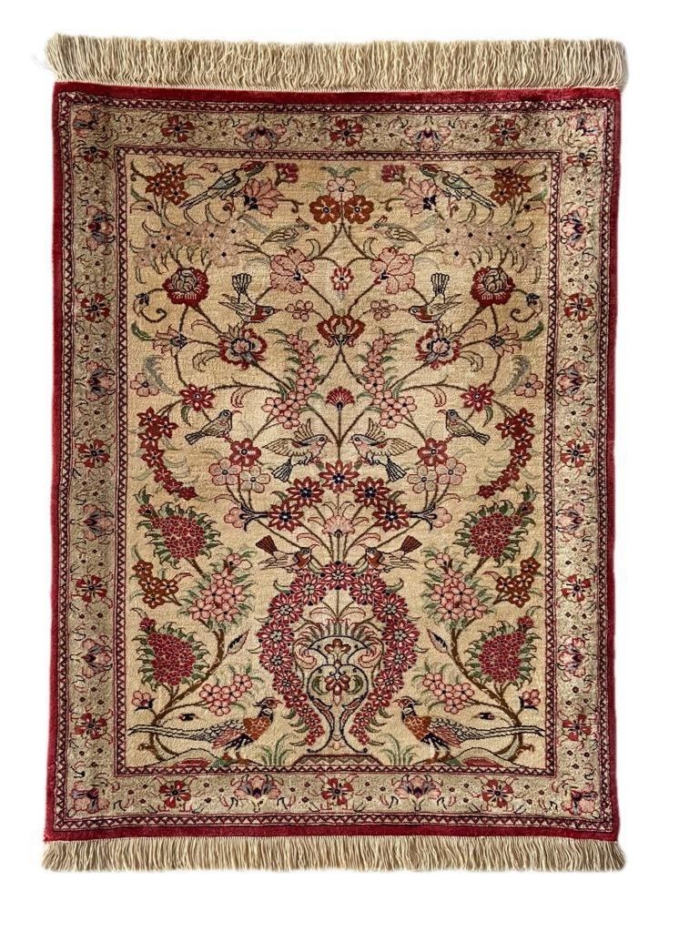 Seidenteppich aus Ghom 72 x 54cm - Farhadian.com