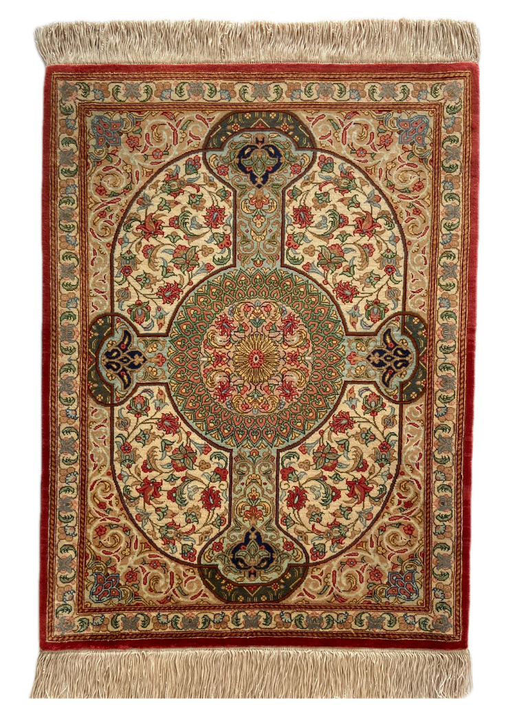 Seidenteppich aus Ghom 72 x 54cm - Farhadian.com