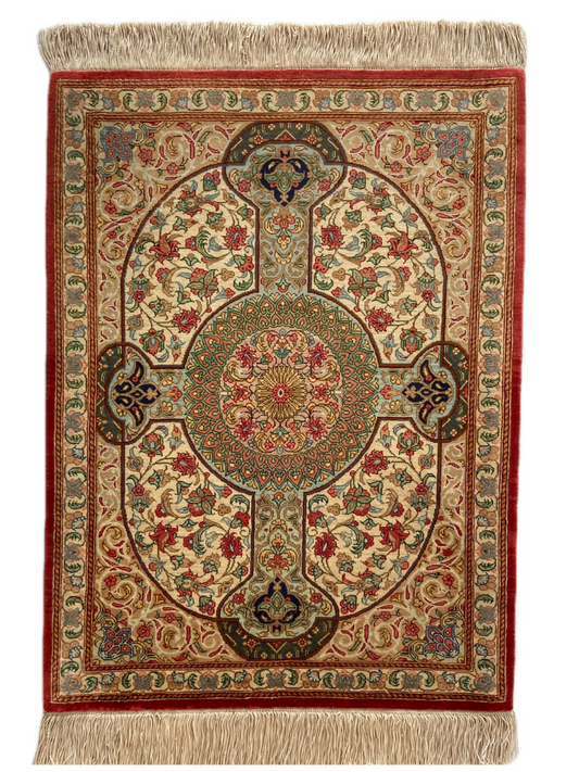 Seidenteppich aus Ghom 72 x 54cm - Farhadian.com