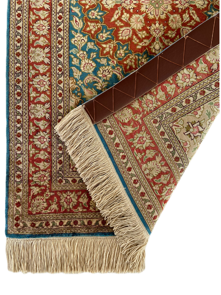 Seidenteppich aus Ghom 93 x 60cm - Farhadian.com