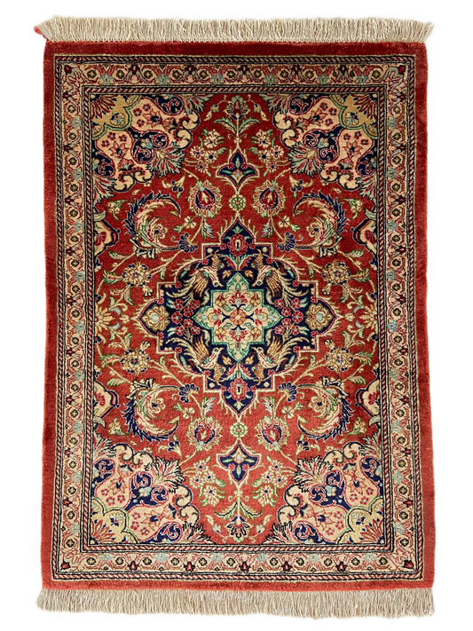 Seidenteppich aus Ghom 78 x 55cm - Farhadian.com