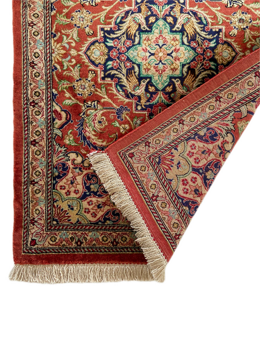 Seidenteppich aus Ghom 78 x 55cm - Farhadian.com