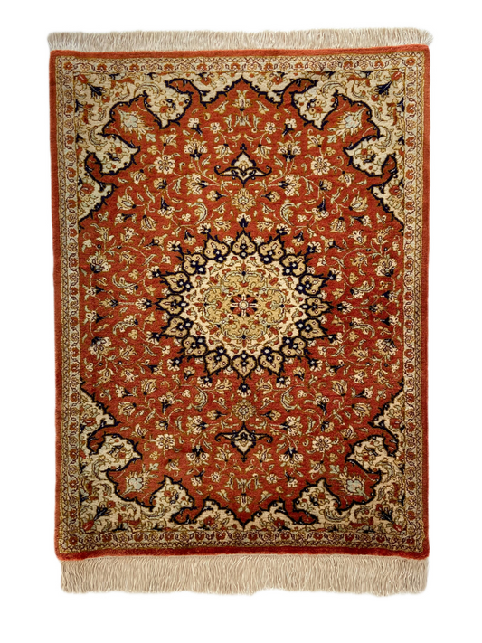 Seidenteppich aus Ghom 77 x 57cm - Farhadian.com