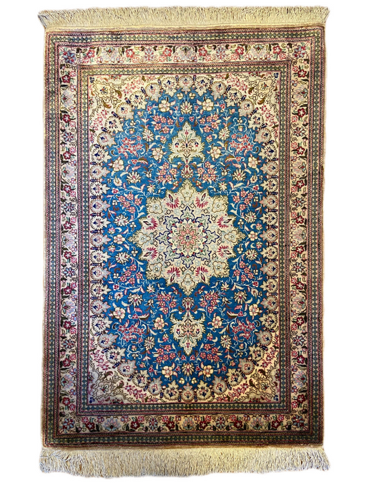 Seidenteppich aus Ghom 90 x 60cm - Farhadian.com
