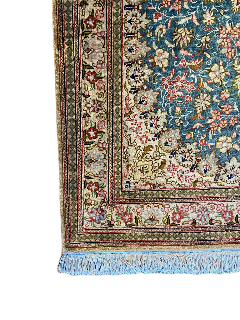 Seidenteppich aus Ghom 90 x 60cm - Farhadian.com