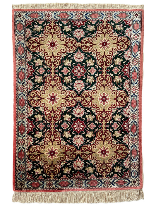 Seidenteppich aus Ghom 82 x 58cm - Farhadian.com