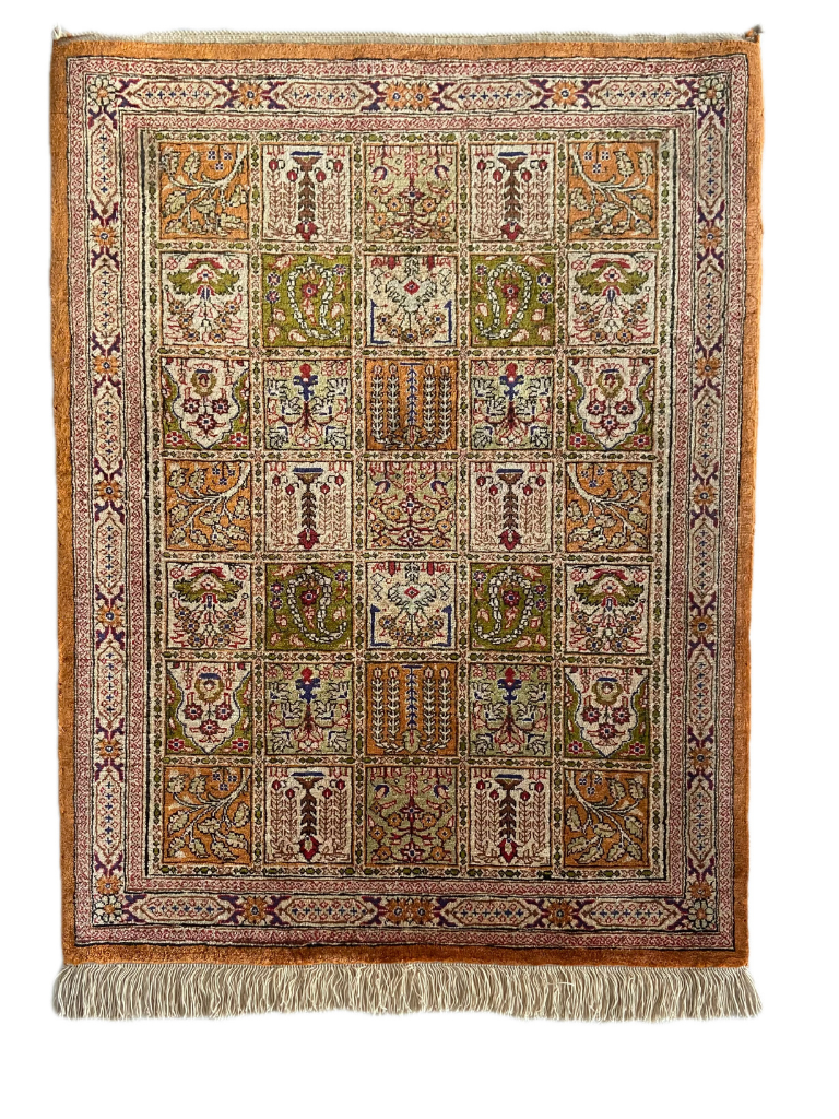 Seidenteppich aus Ghom 74 x 56cm - Farhadian.com
