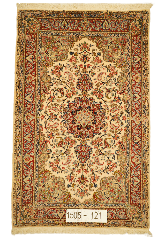 Hand knotted Oriental carpet "Kerman" 240 x 152 cm - Farhadian.com
