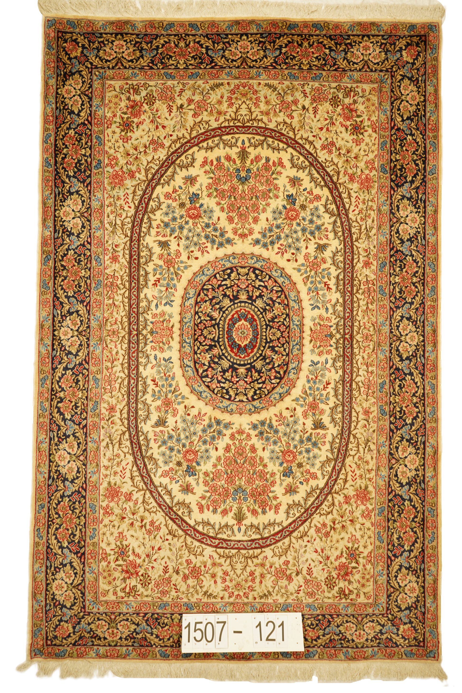Hand knotted Oriental carpet "Kerman" 243 x 152 cm - Farhadian.com