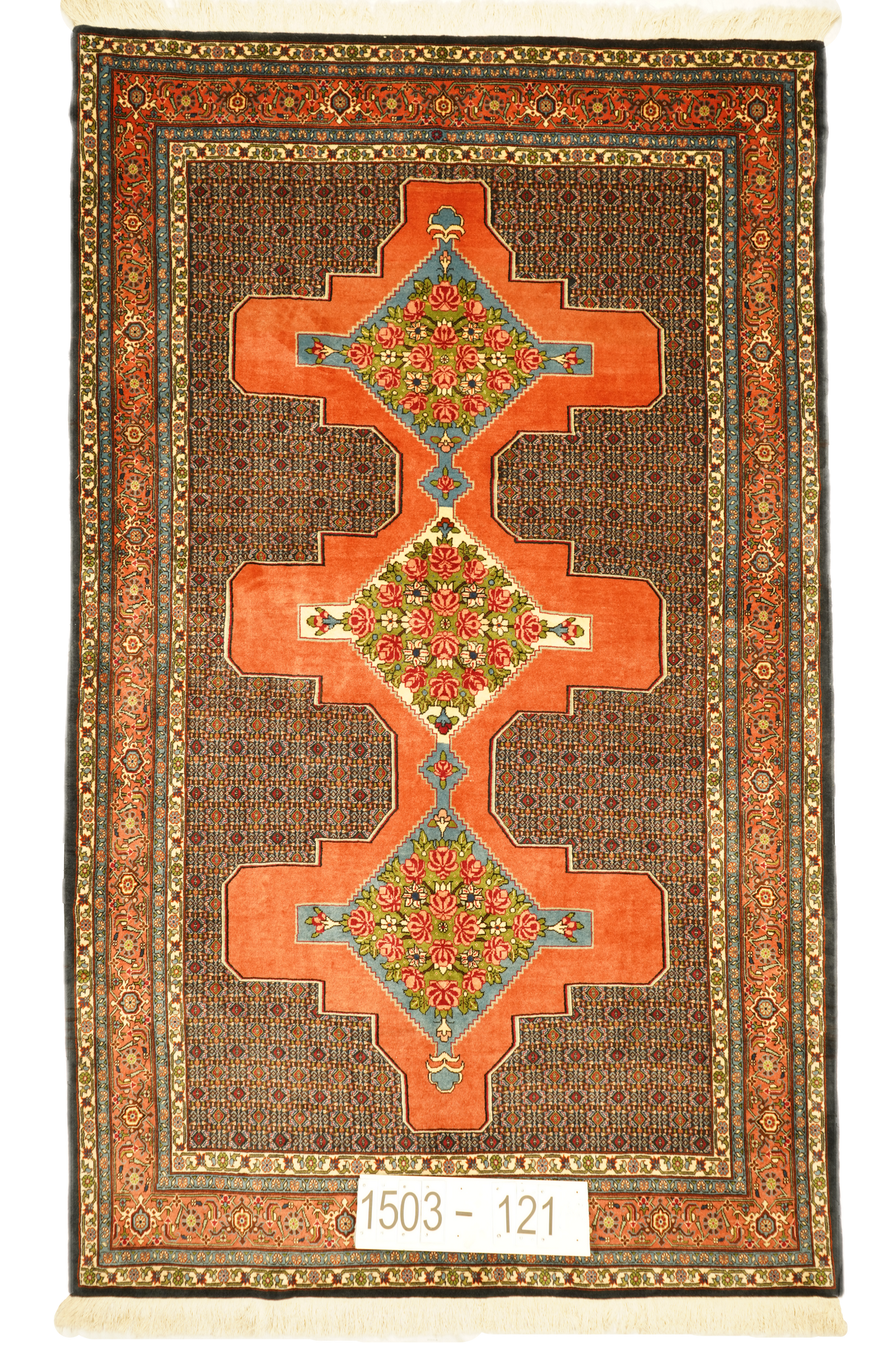 Hand knotted Oriental carpet "Sanandaj" 247 x 150 cm - Farhadian.com