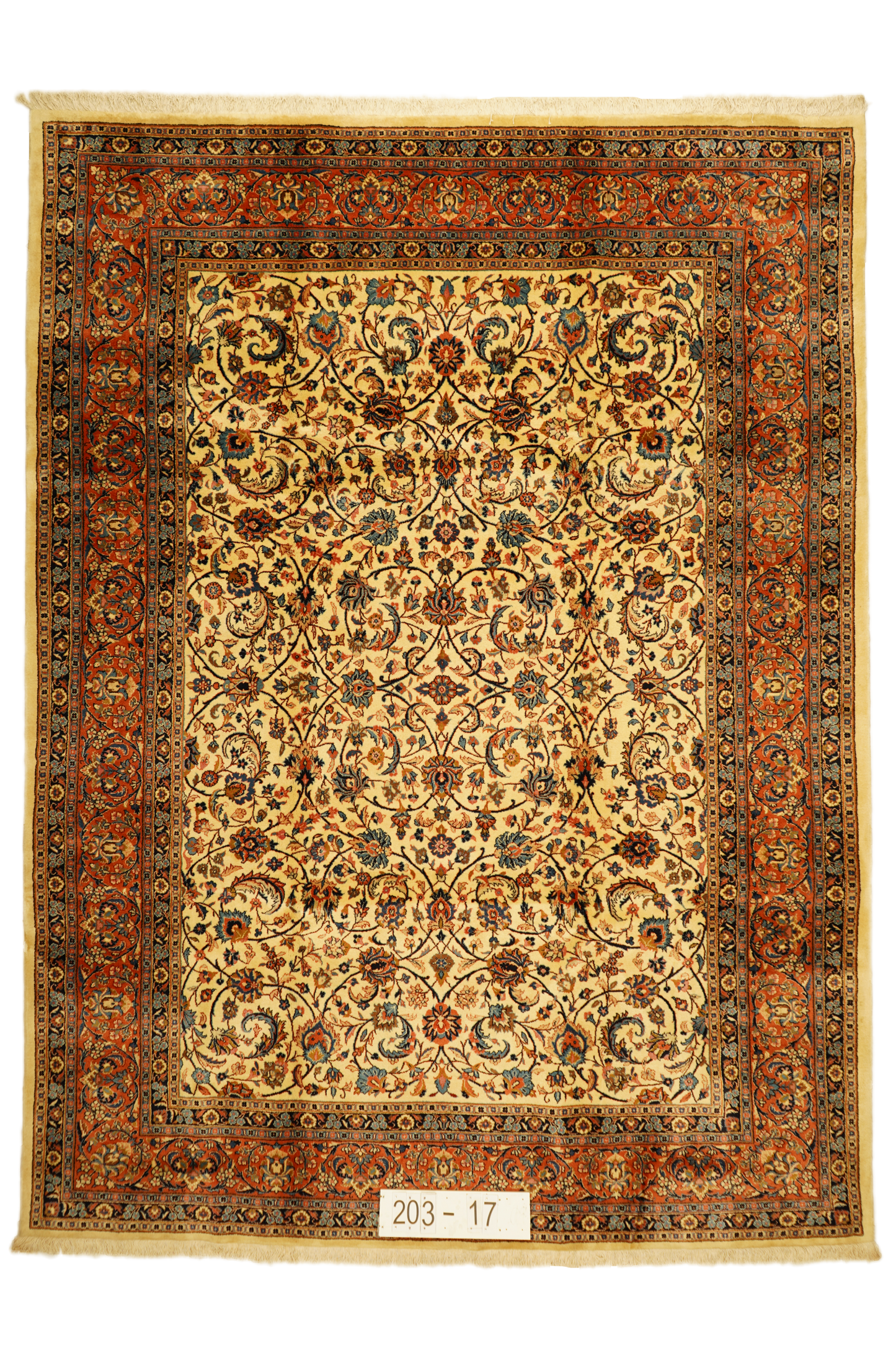Hand knotted Oriental carpet "Mashad" 336 x 250 cm - Farhadian.com